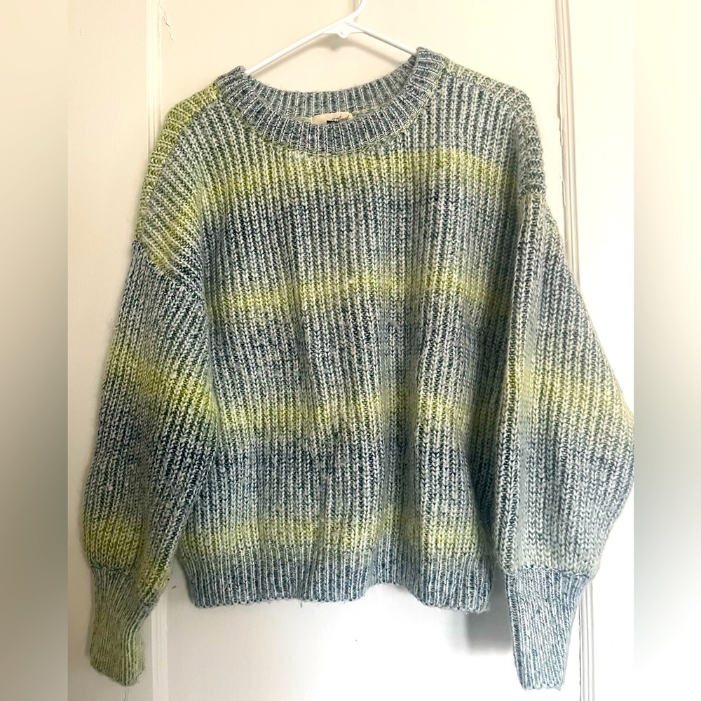 Green and blue stripe sweater S